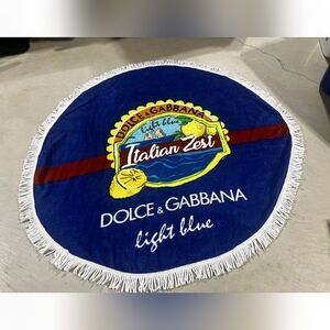 Dolce & Gabbana Italian Zest Round Towel - Blue and Red